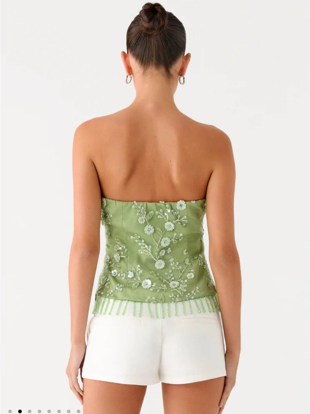 Peppermayo Set - Green Beaded Strapless Embroidered Set (Top + Skirt) - Picture 5 of 5